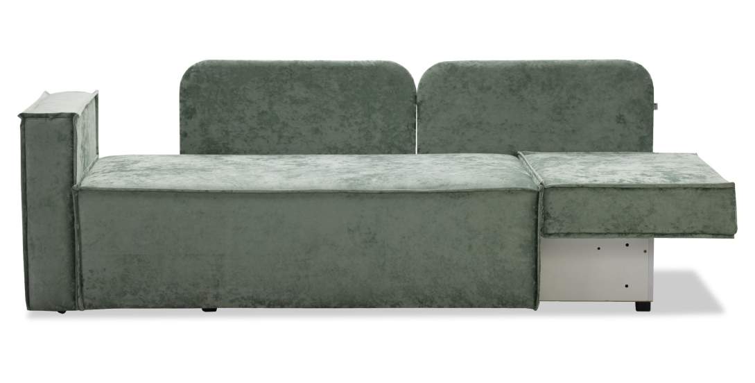 Прямой мини диван Бохо Жемчужно-мятный велюр