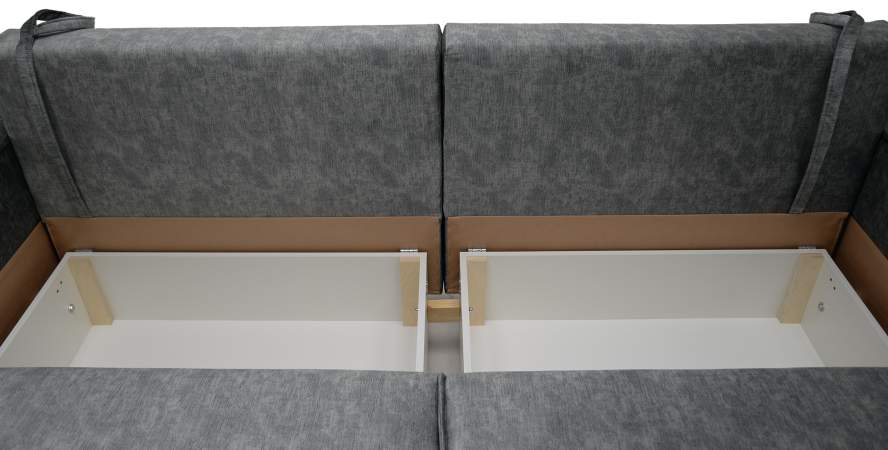 Прямой диван Фабио темно-серый велюр