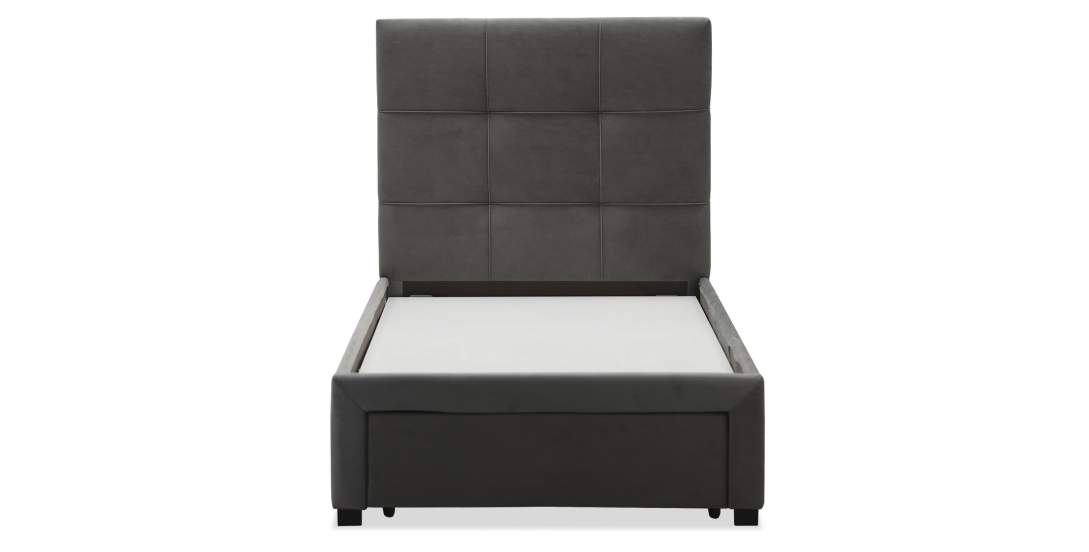 Односпальная кровать Борба 90 серый велюр