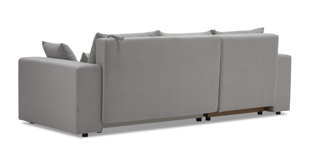 Угловой диван левый Майами Дымчатый серый велюр 