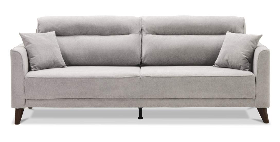 Прямой диван Авилла светло-серый велюр