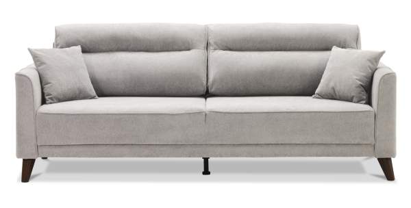 Прямой диван Авилла светло-серый велюр