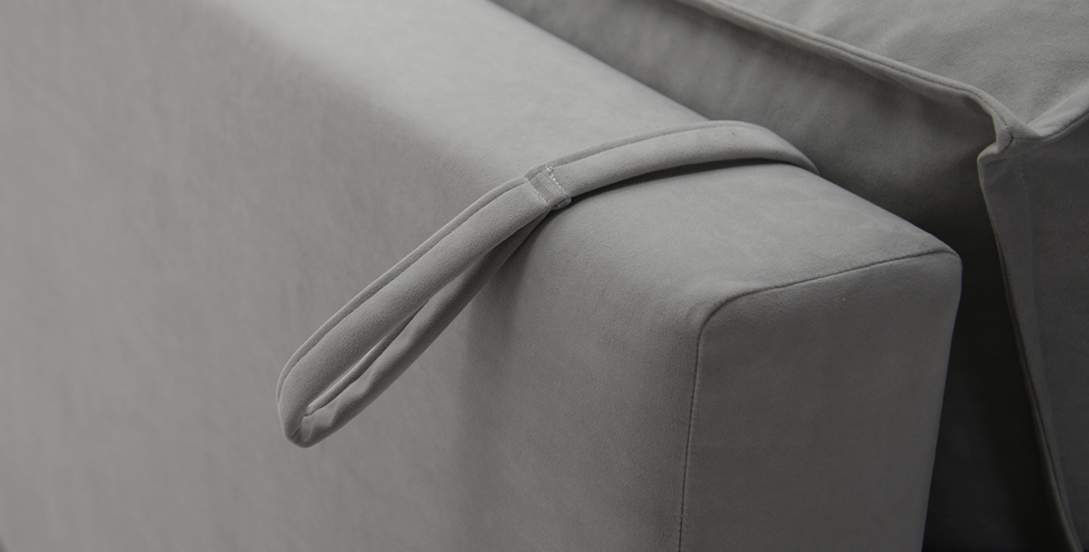 Угловой диван Фабио Max Дымчатый серый велюр