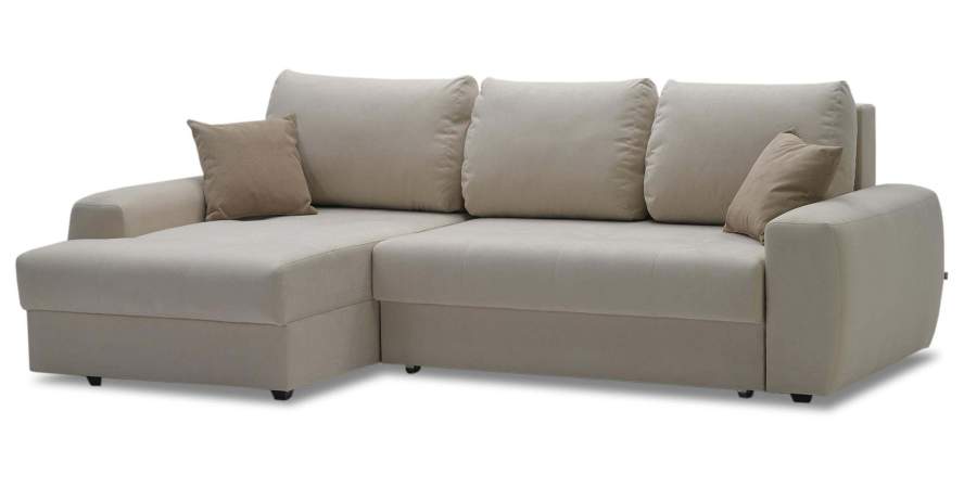 Угловой диван левый Коста Айвори велюр Уцененный