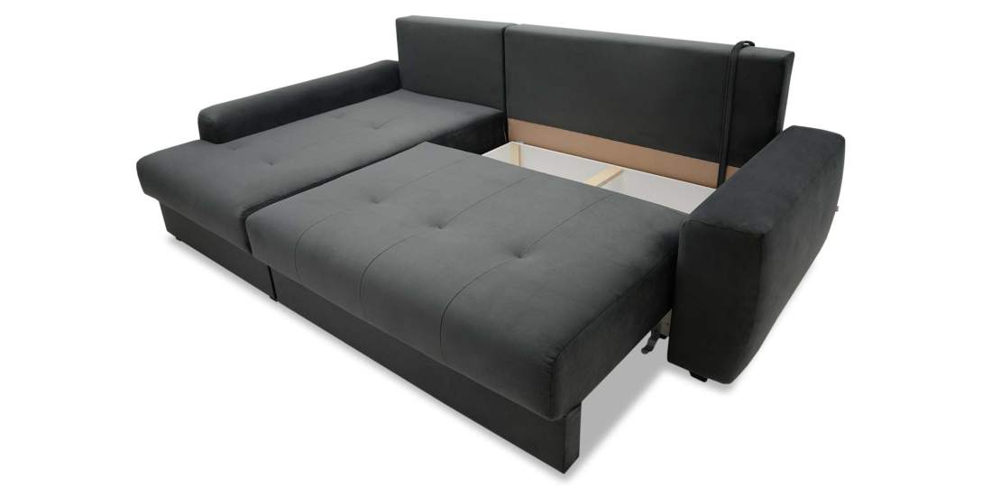 Угловой диван левый Коста Графитовый велюр