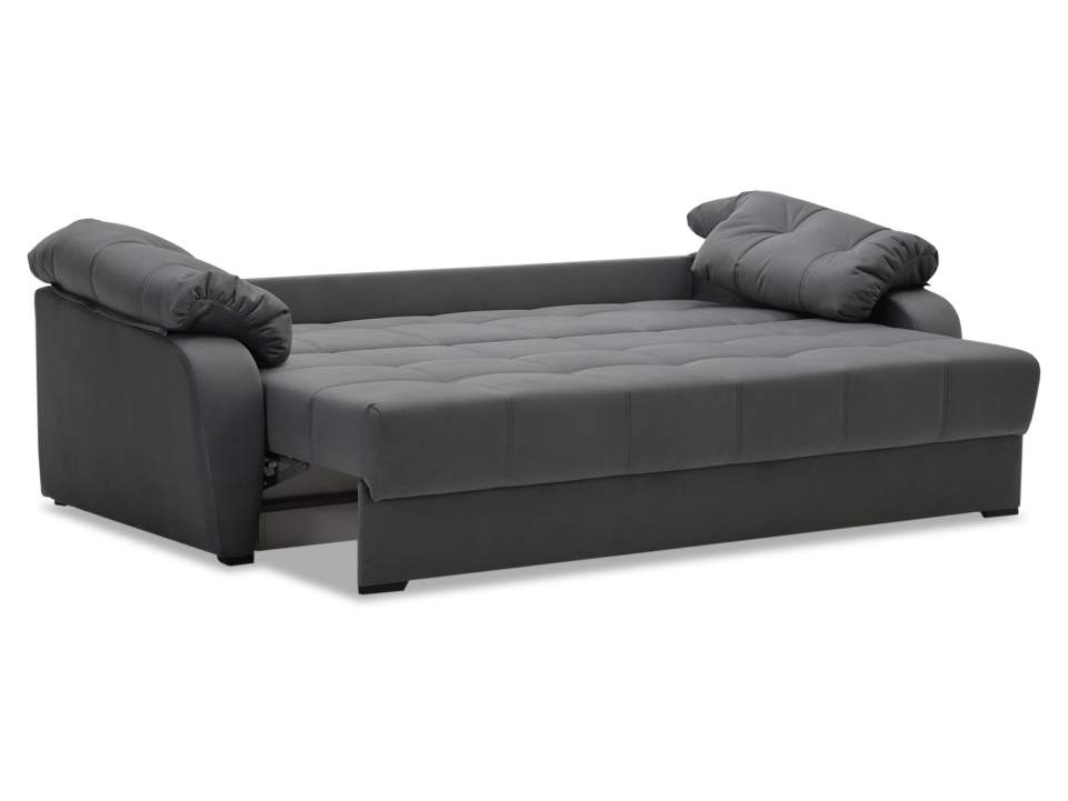 Прямой диван Вестон Серый велюр