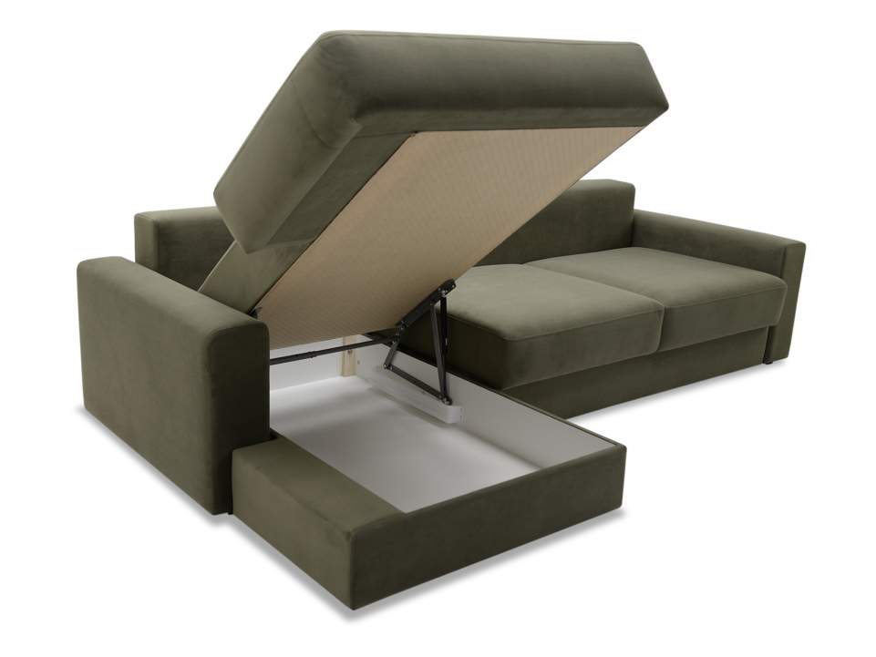 Угловой диван левый Вегас хаки велюр