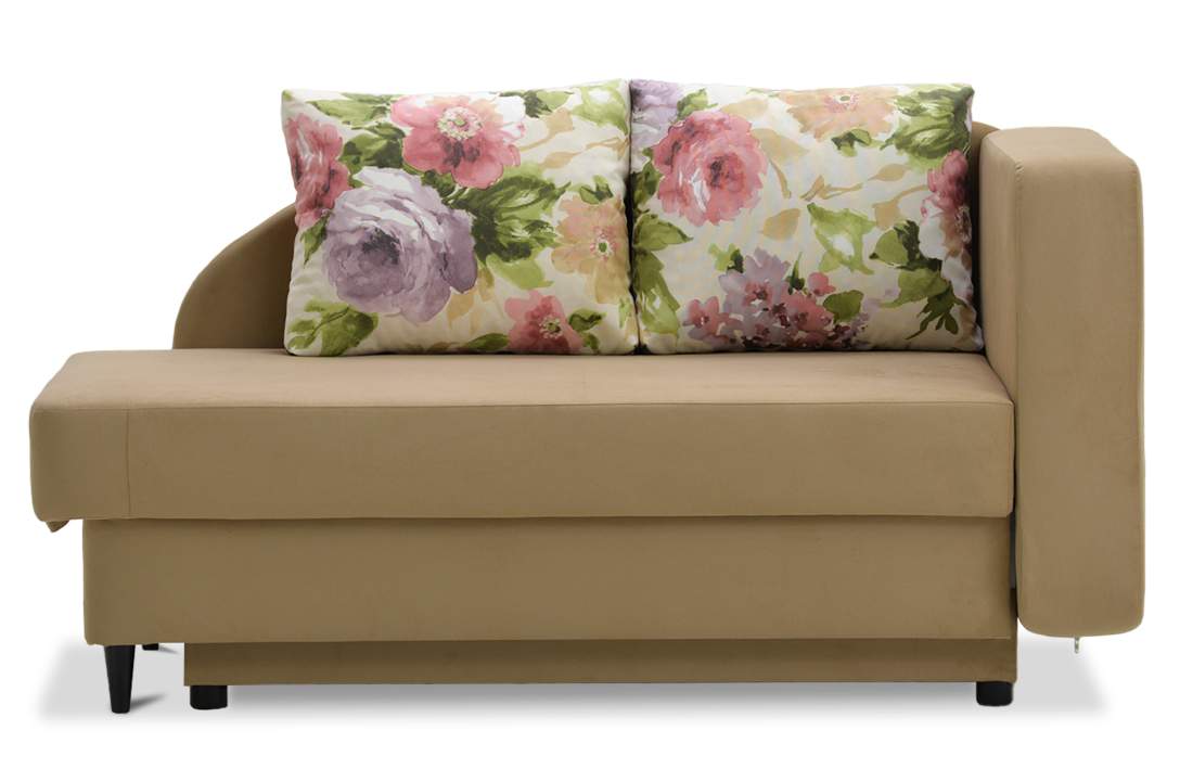 Угловая кушетка правая Иби бежевый велюр