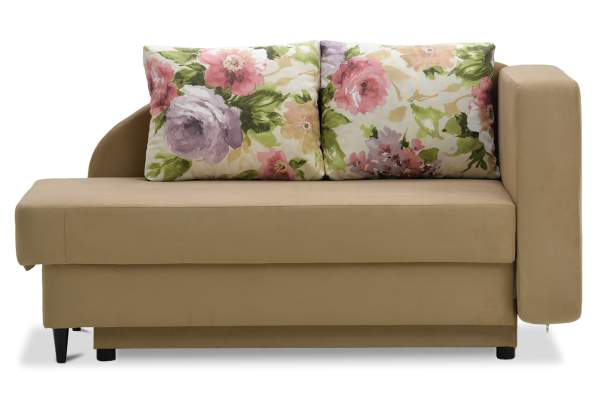 Угловая кушетка правая Иби бежевый велюр