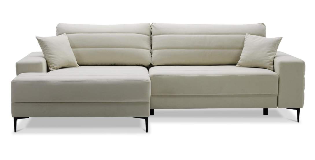 Угловой диван левый Белес Айвори велюр 