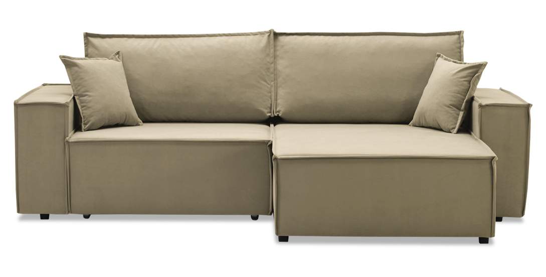 Угловой диван Фабио Бежевый велюр