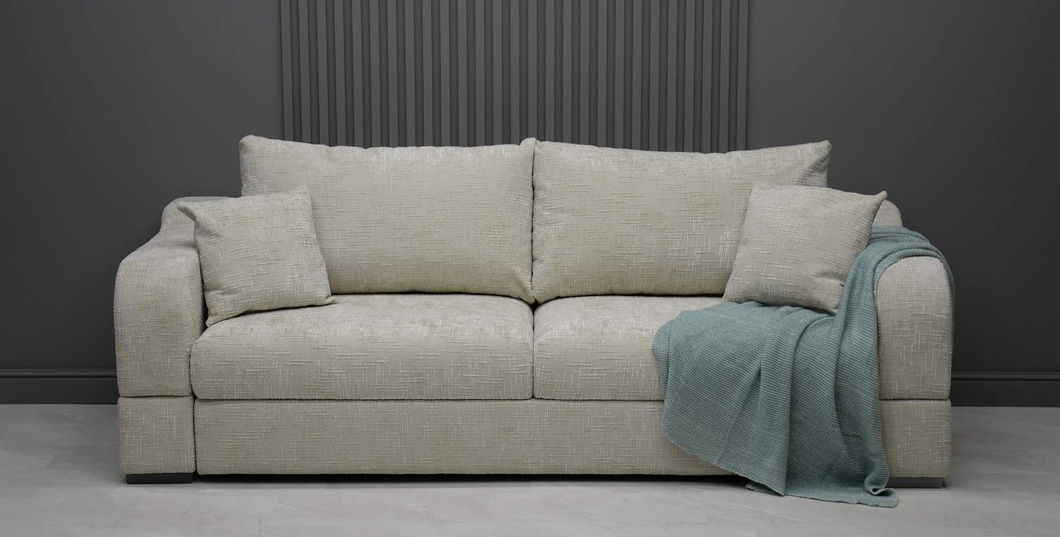 Прямой диван Фоджа бежевый шенилл