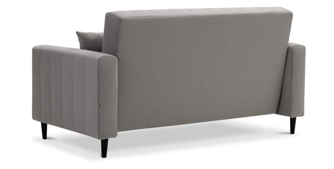 Прямой мини диван Эмма 140 Светло-серый велюр