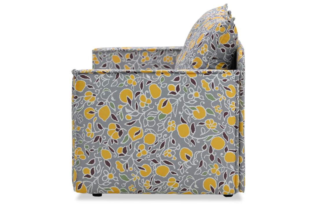 Прямой мини диван Бохо лимонный жаккард