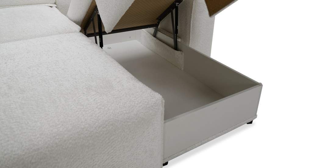 Угловой диван Матье Белоснежный шенилл