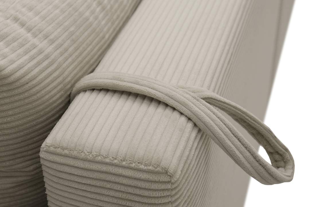 Угловой диван правый Тайлин кремовый велюр 