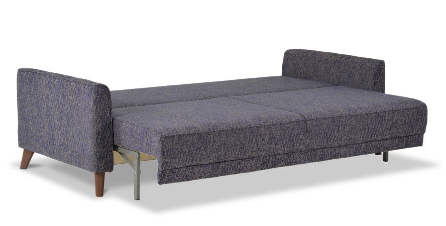 Прямой диван Авилла фиолетовая рогожка меланж