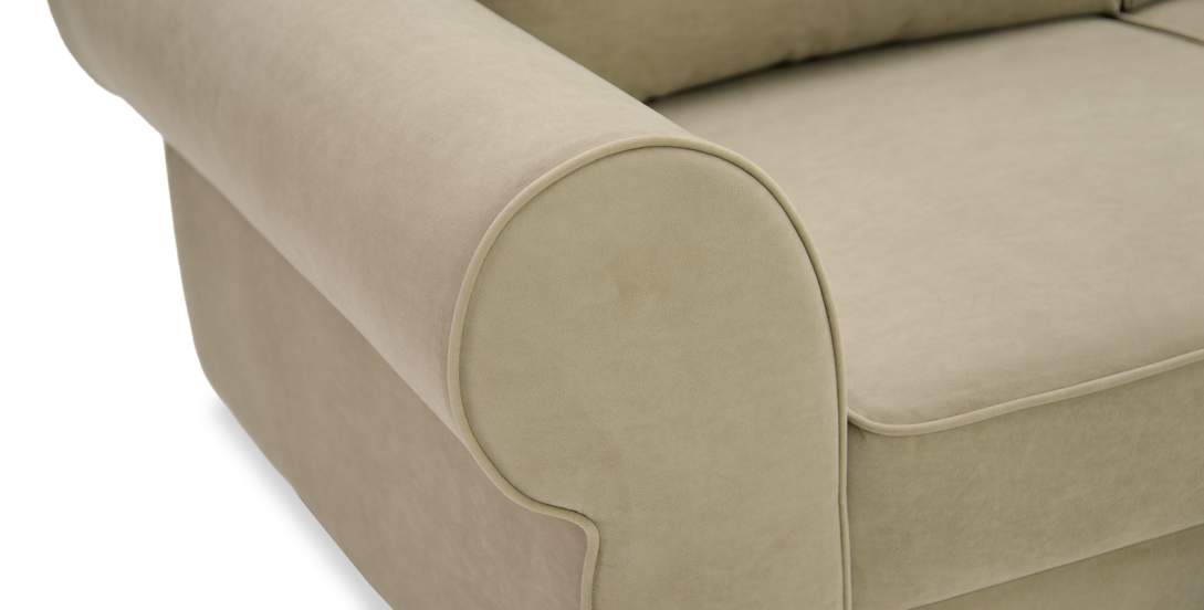 Прямой мини диван Гизела 140 песочный велюр