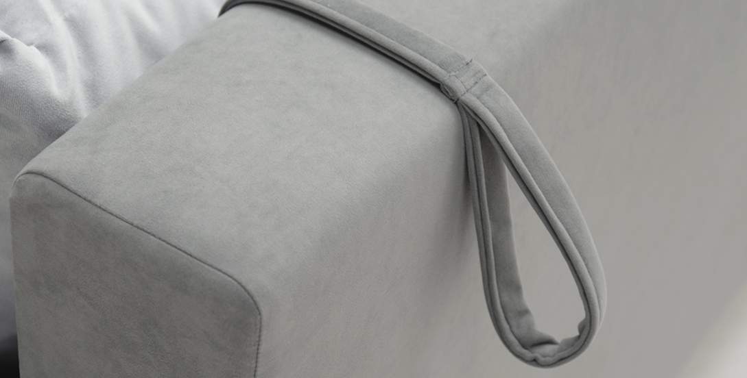 Угловой диван правый Майами Серый велюр 