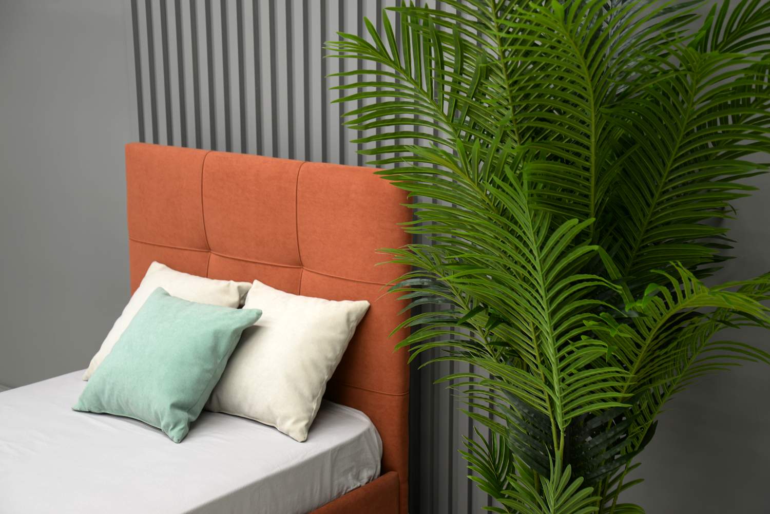 Односпальная кровать Келли 90 терракотовый велюр