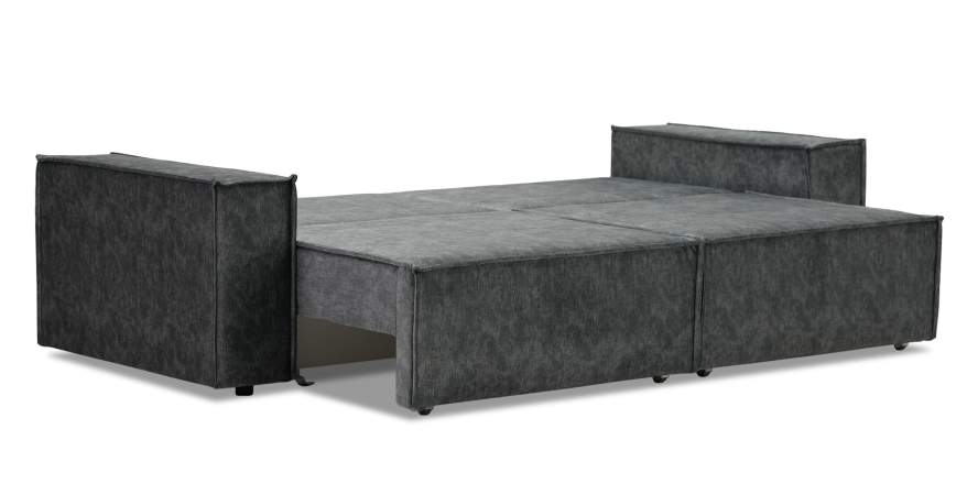 Прямой диван Фабио темно-серый велюр
