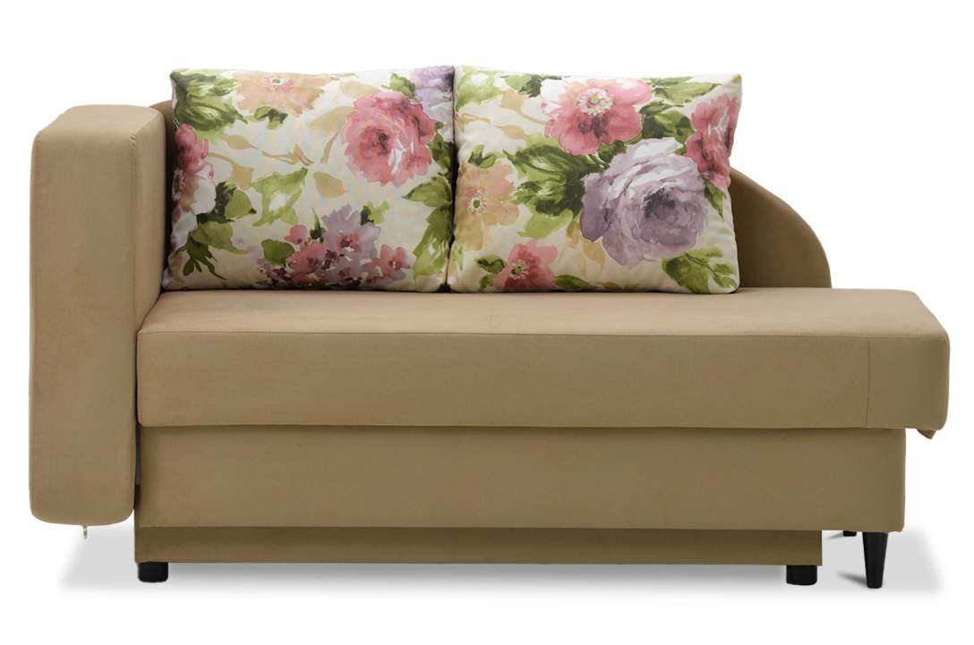 Угловая кушетка левая Иби бежевый велюр