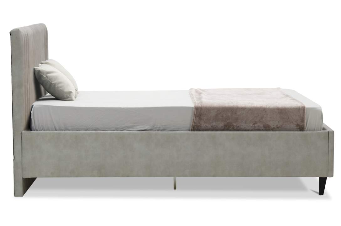 Двуспальная кровать Тренто 180 светло-серый велюр