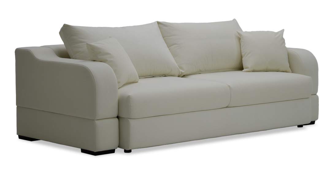 Прямой диван Фоджа молочный велюр