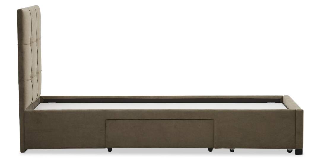 Односпальная кровать Борба 90 светло-коричневый велюр