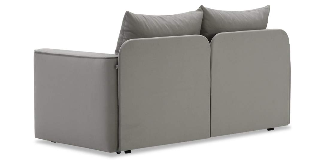 Прямой мини диван-кушетка Мокка Дымчатый серый велюр 