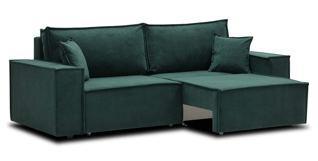 Прямой диван Фабио Изумрудный велюр