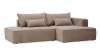 Угловой диван правый Рейф песочный шенилл
