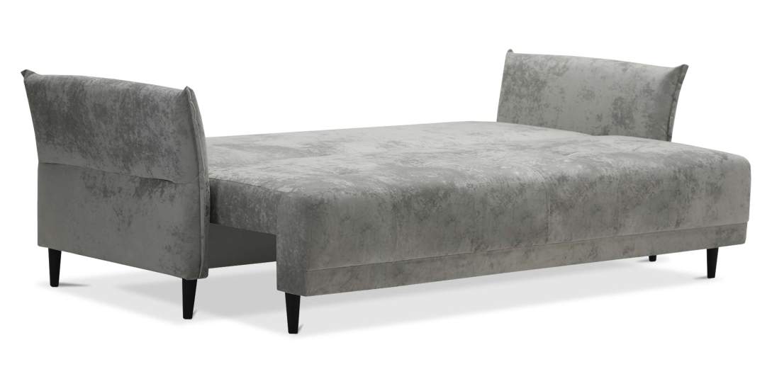 Прямой диван Лома Жемчужно-серебряный велюр