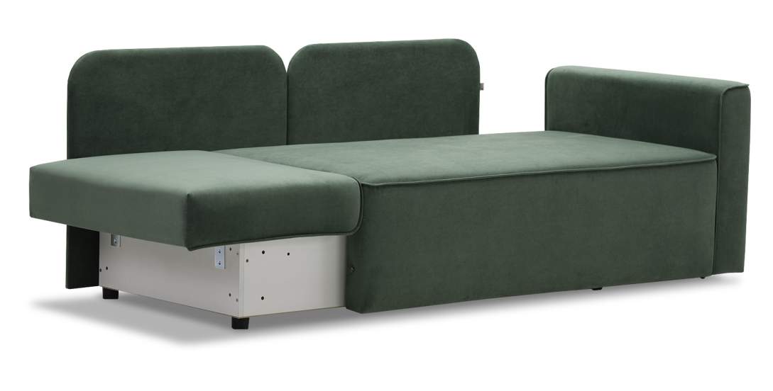 Прямой мини диван-кушетка Мокка Оливковый велюр 