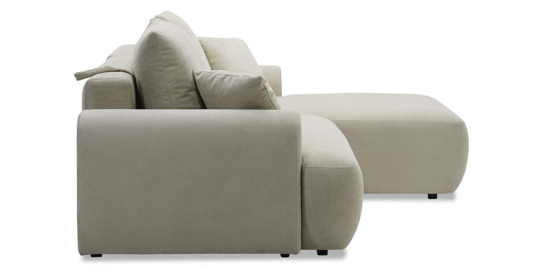 Угловой диван левый Кьянти Cветло-бежевый велюр