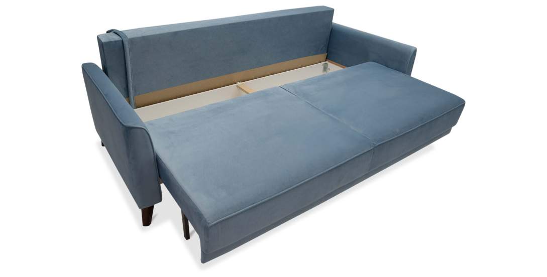 Прямой диван Авилла Голубой велюр