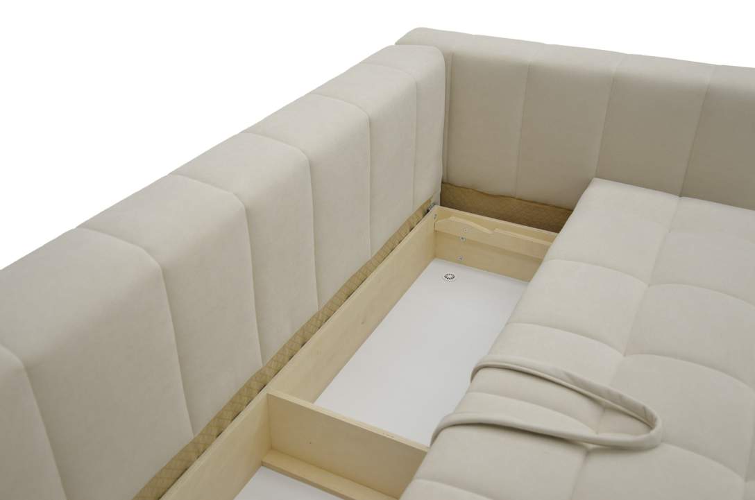 Прямой диван Энзо бежевый велюр