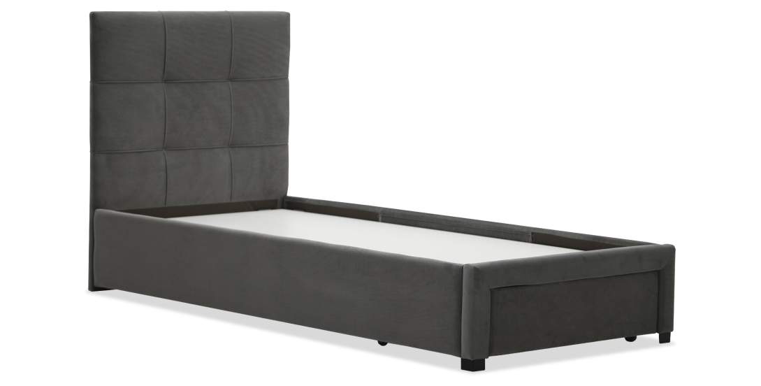 Односпальная кровать Борба 90 серый велюр