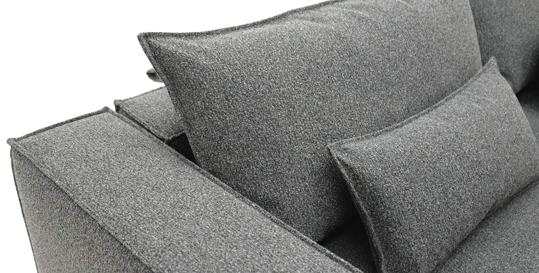 Угловой диван левый Рейф Графитовый меланж букле