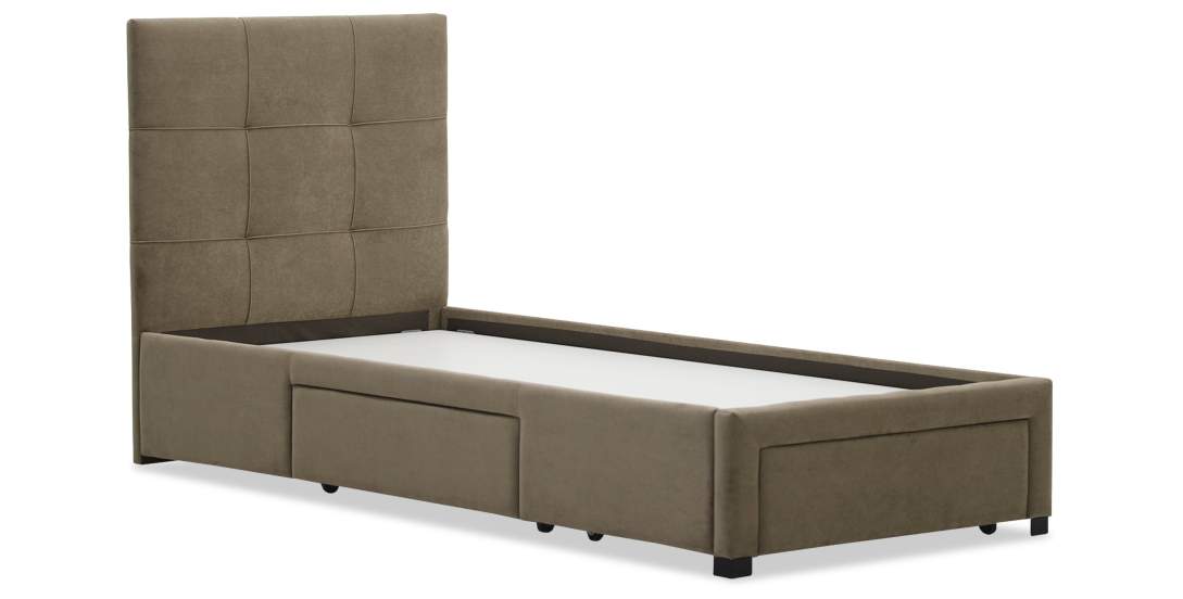 Односпальная кровать Борба 90 светло-коричневый велюр