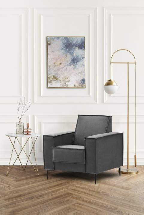 Кресло Авиньон Серый велюр