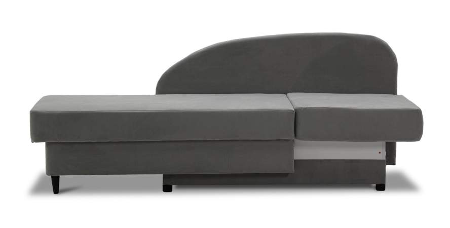 Угловая кушетка правая Иби Дымчатый серый велюр