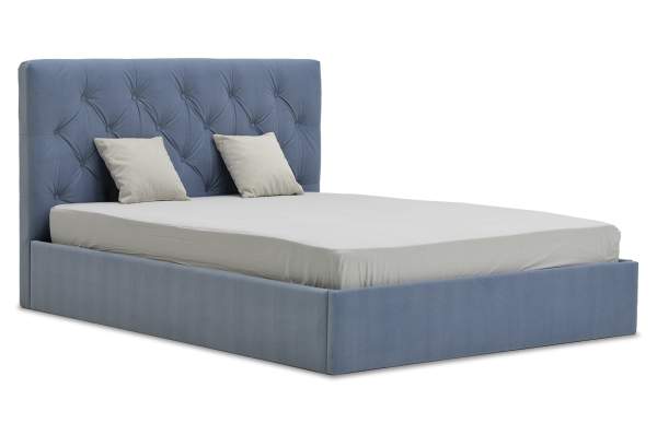 Двуспальная кровать Беллини 140 сине-фиолетовый велюр