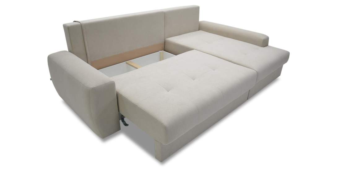 Угловой диван правый Коста Айвори велюр