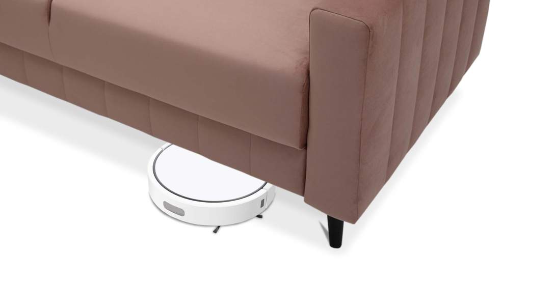 Прямой мини диван Эмма 140 Пудрово-розовый велюр