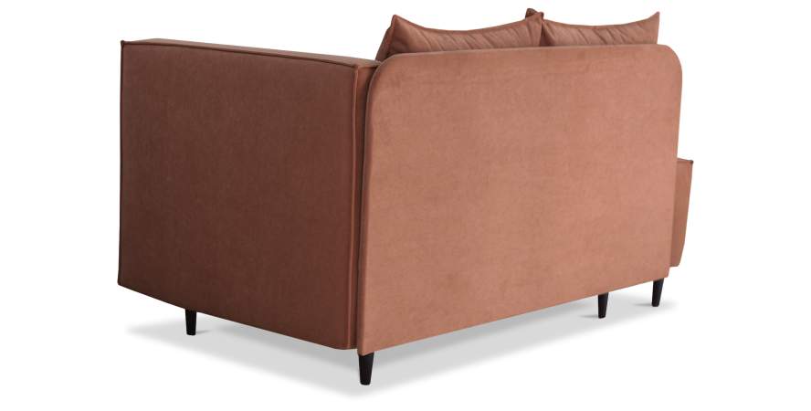 Угловая кушетка правая Элфи пыльно-терракотовый велюр