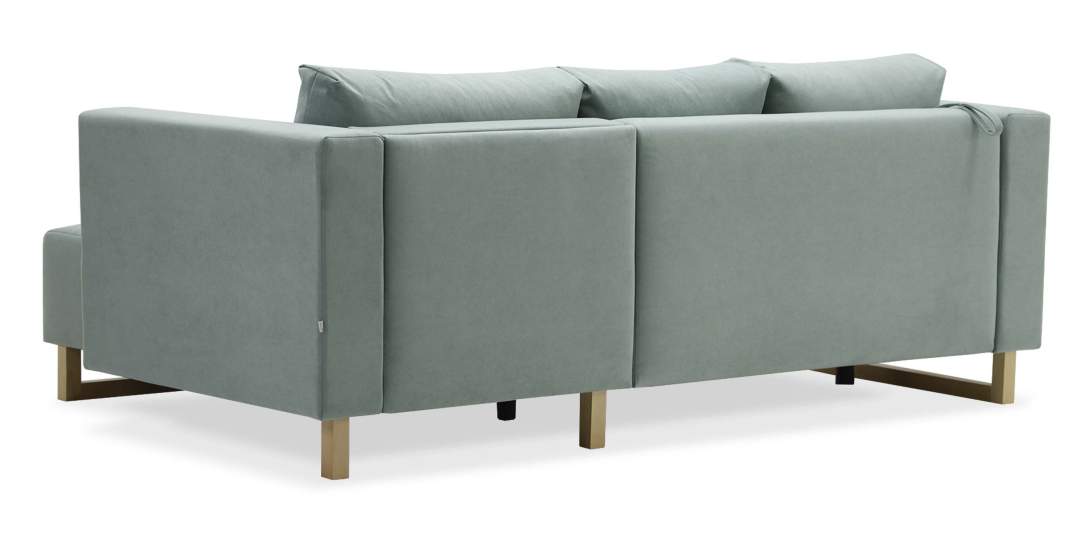 Угловой диван Каперс Пыльно-бирюзовый велюр