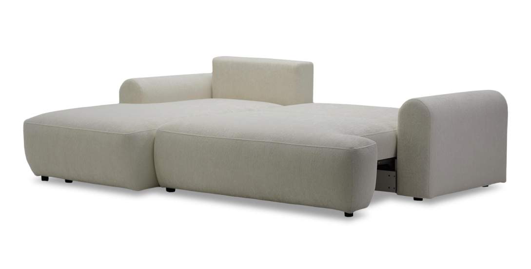 Угловой диван левый Кьянти Молочный шенилл