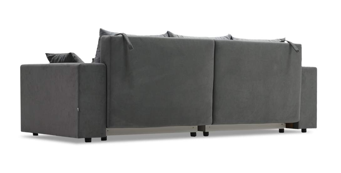 Прямой диван Майами Серый велюр 