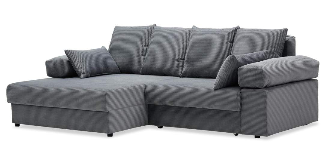 Угловой диван левый Тайлин Cтальной велюр